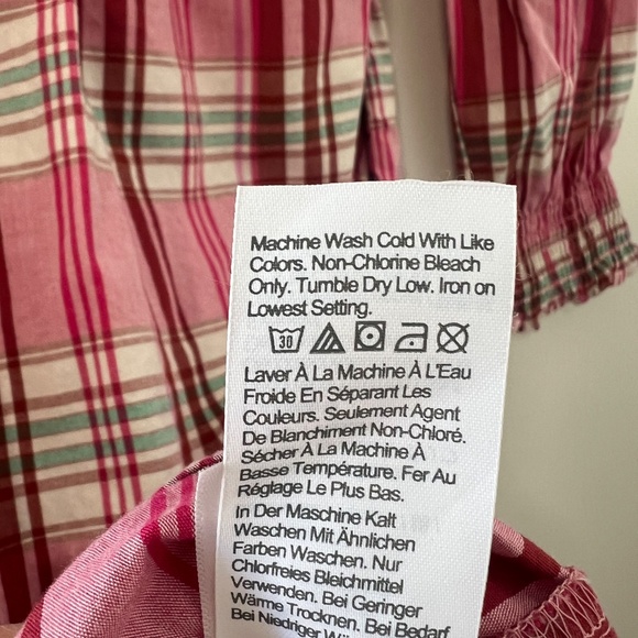 J Crew Plaid Mini Ruffle Dress Long Sleeve Sweet Briar Marine Size 2 - Picture 8 of 8